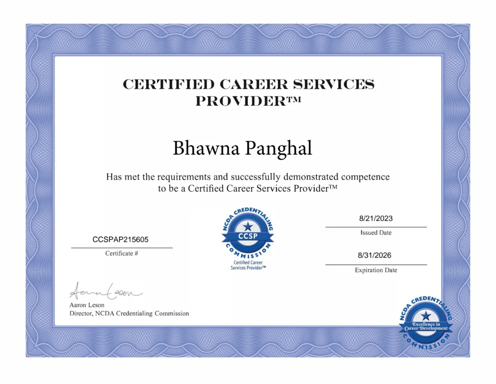 Bhawna Panghal NCDA Certificate